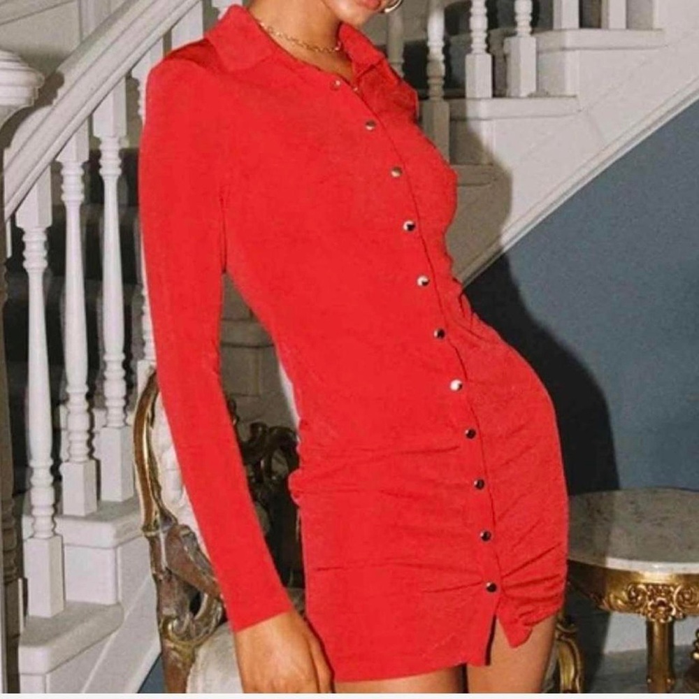 Princess Polly Vibrant Red Long Sleeve Dress